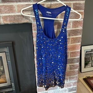 Express blue sequin tank small